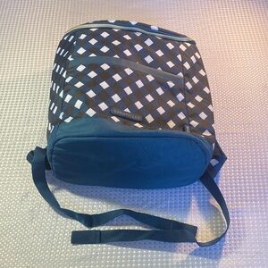 Dabney Lee Navy and White Checkered Backpack insulated